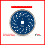 Disque diamant 180mm Wave Turbo ventilé pour la coupe de granit, Euro Diamant