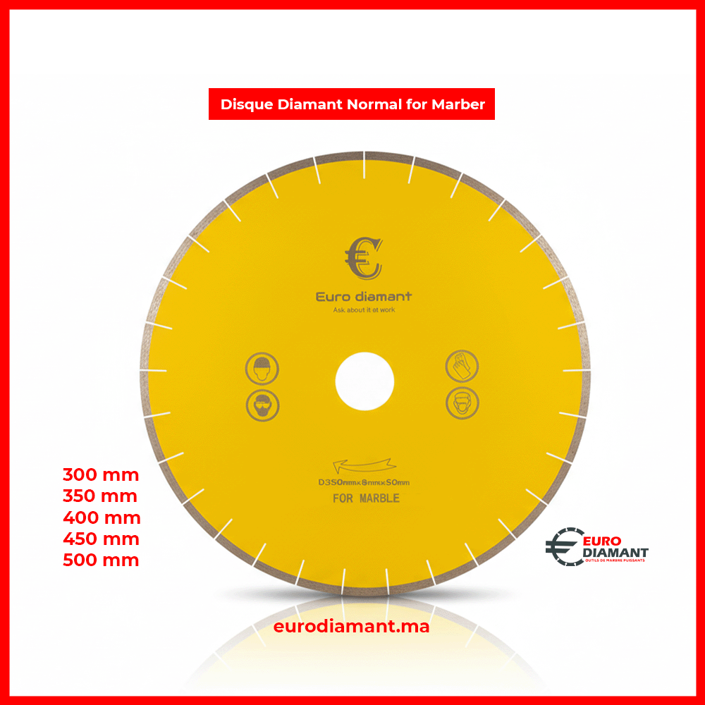 Disque Diamant 350mm Segmenté Normal Jaune - Coupe Marbre Pierre Tendre Scie de Pont