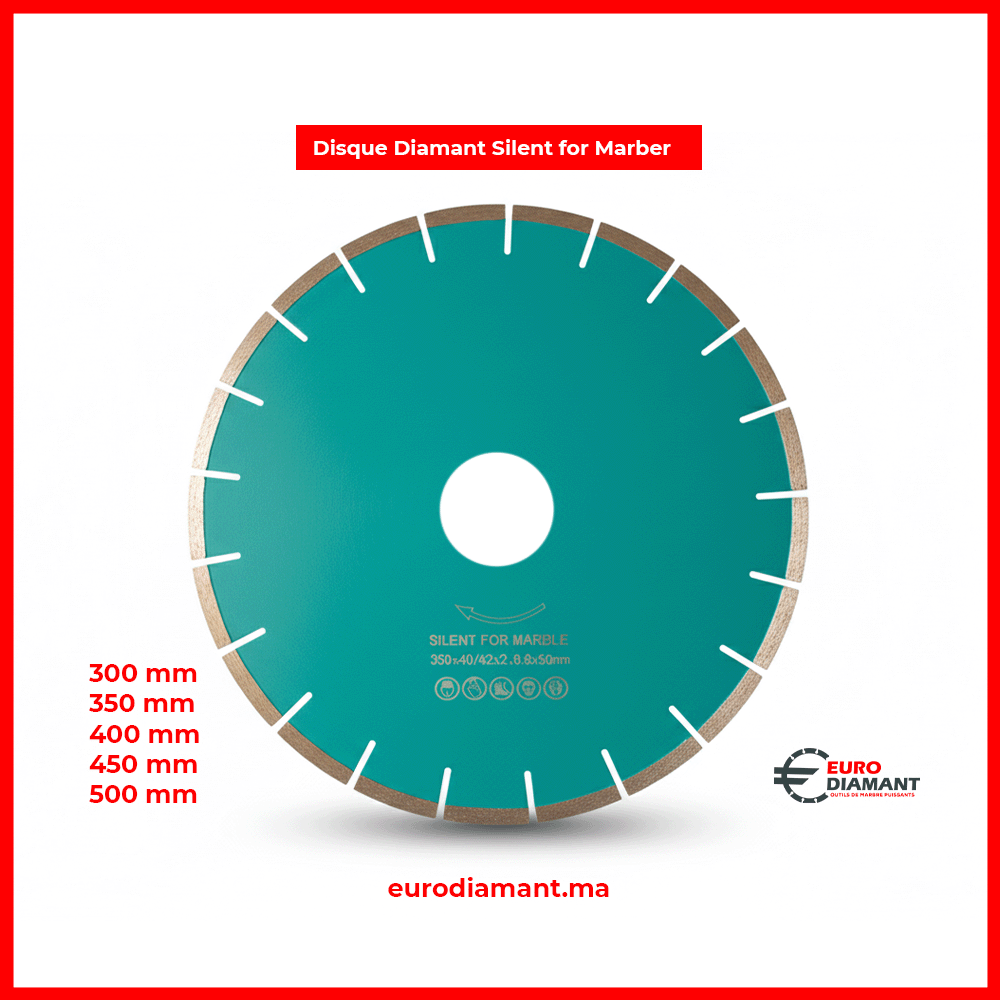 Disque Diamant 350mm Segmenté Silent - Coupe Marbre Pierre Calcaire Scie de Pont