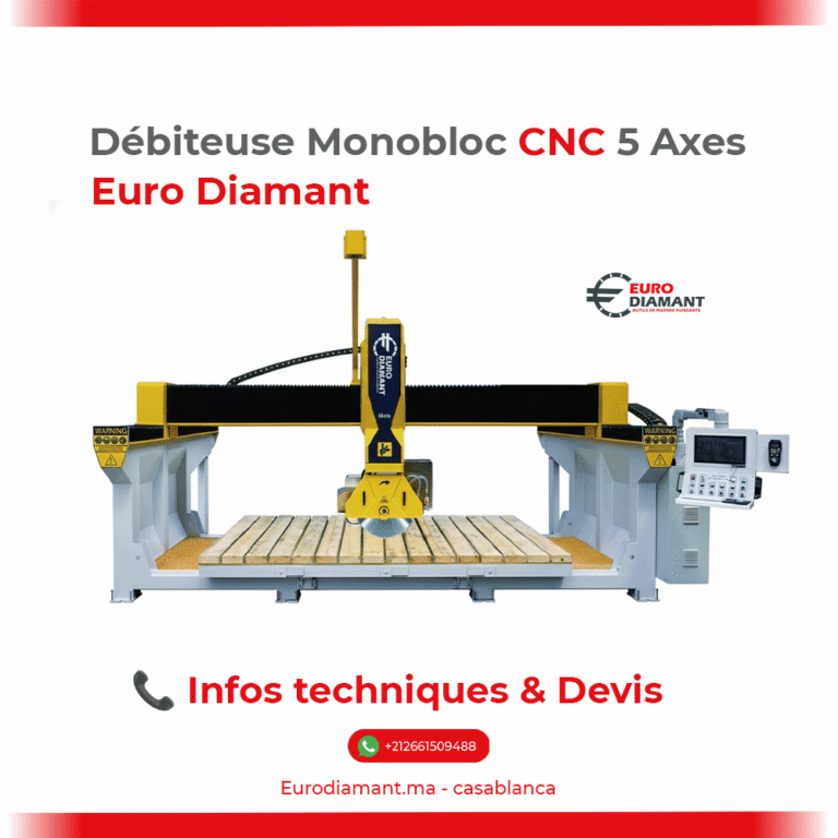 Débiteuse Monobloc CNC 5 Axes Euro Diamant : L'Excellence du Bâti Compact