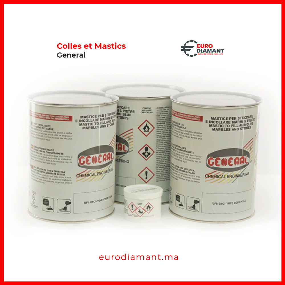 Mastic Colle Bi-Composant GENERAL pour Marbre Granit Pierre – Fixation & Jointoiement Pro Euro Diamant